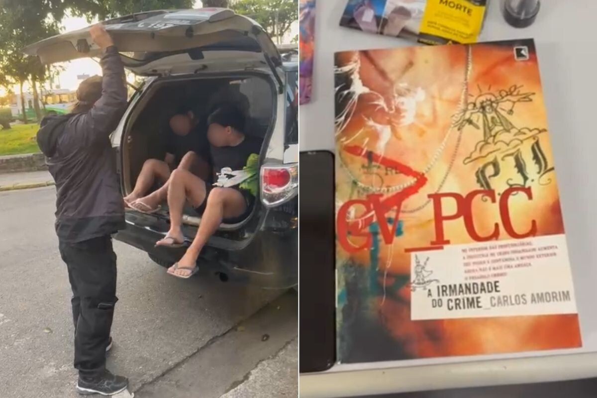 Irmãos são presos por tráfico de drogas e polícia encontra livro sobre PCC e Comando Vermelho com eles