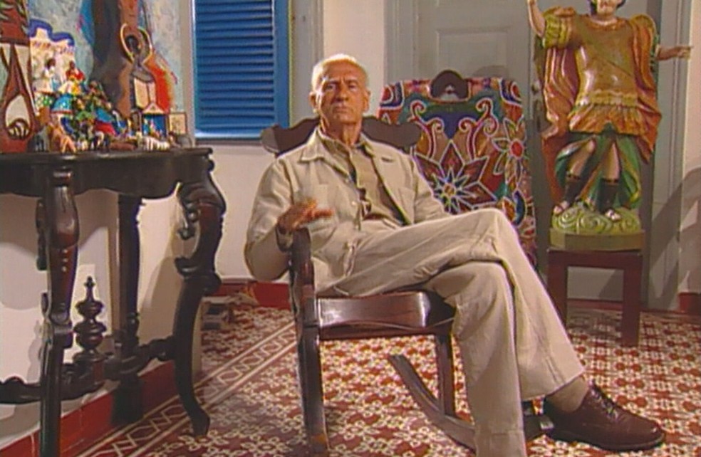 Ariano Suassuna em imagem de arquivo — Foto: Reprodução/TV Globo