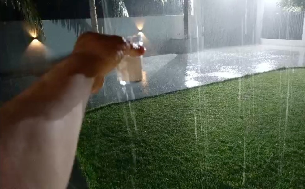 Chuva escura em Mato Grosso do Sul. — Foto: Reprodução