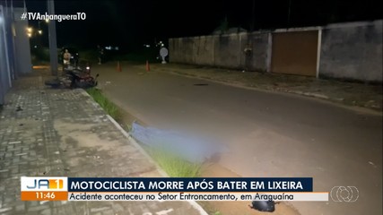 Motociclista morre após bater em uma lixeira