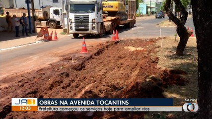Avenida Tocantins em Palmas passa por obras para ampliação da faixa
