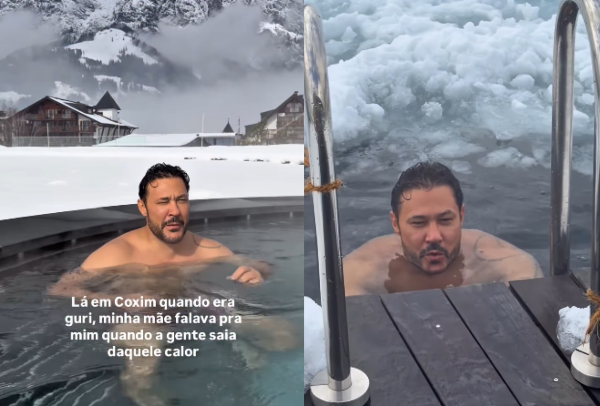 Do calor de Coxim ao gelo europeu: João Bosco encara lago congelado e lembra infância em MS