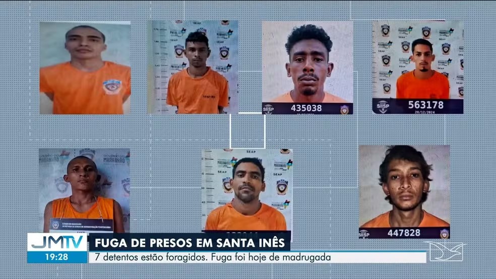 Sete detentos fogem de centro de ressocialização em Santa Inês — Foto: Reprodução/ TV Mirante
