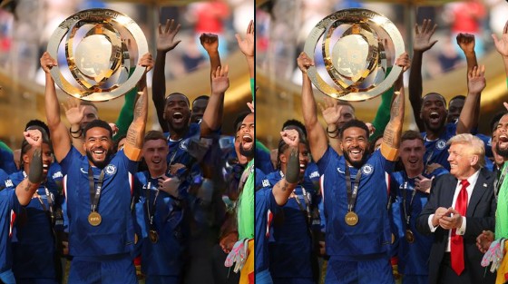 É #FAKE que Chelsea apagou Donald Trump da foto oficial de campeão da Copa do Mundo de clubes