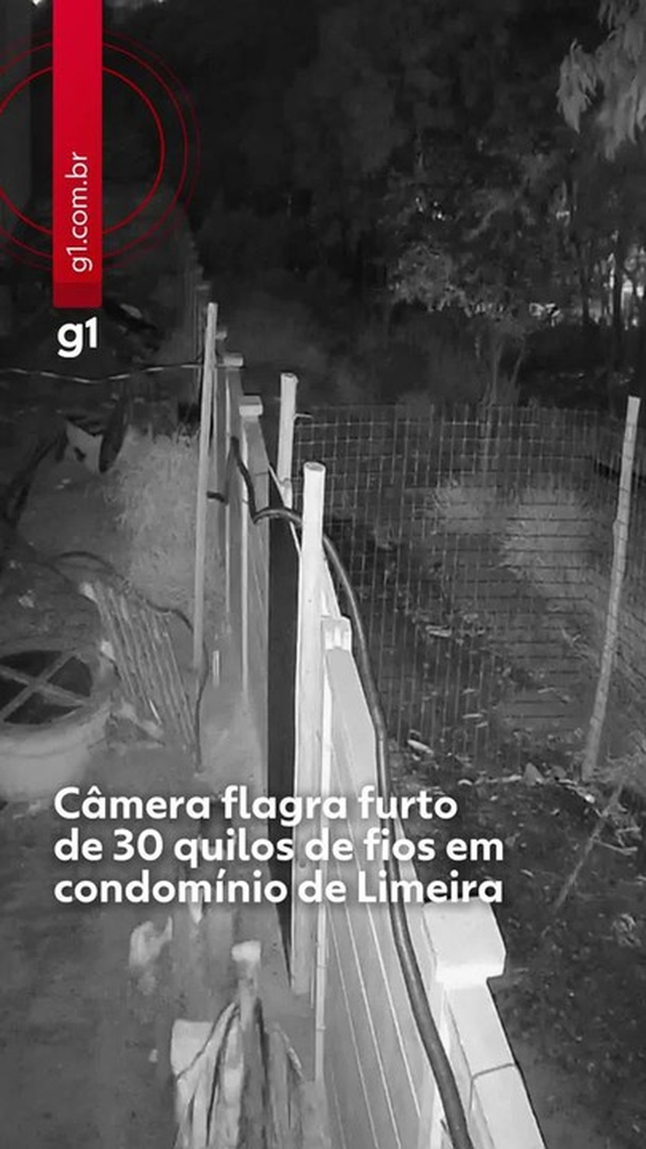 VÍDEO: câmera flagra homem durante furto de 30 quilos de fios em condomínio de Limeira