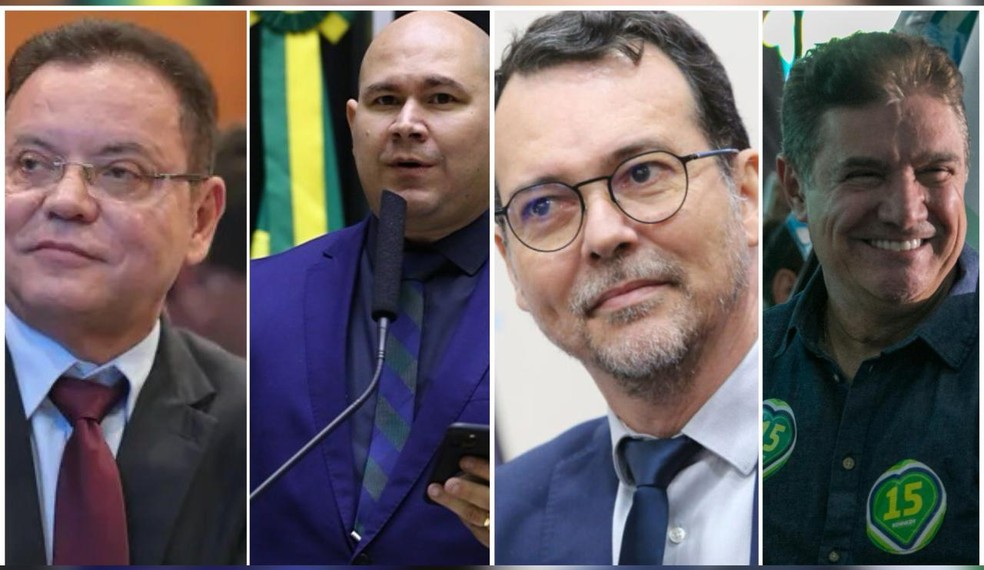 Eduardo Botelho (União), Abílio Brunini (PL), Lúdio Cabral (PT) e Domingos Kennedy (MDB) — Foto: Divulgação