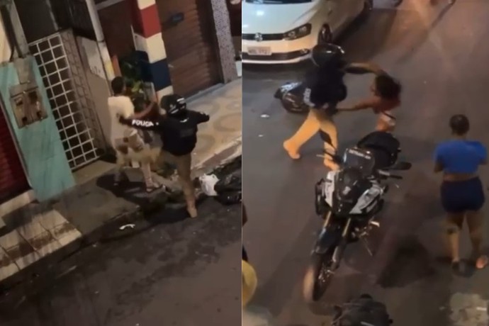Vídeo mostra agentes do Detran-AM agredindo mulher e chutando homem durante abordagem em Manaus
