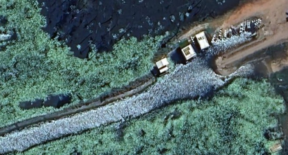 Região afetada pela diminuição do nível de água — Foto: Reprodução google maps