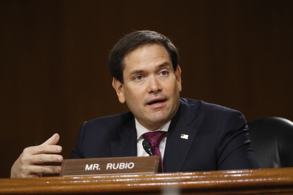 O senador americano Marco Rubio em imagem de 5 de maio de 2020 — Foto: Andrew Harnik / Pool / AFP