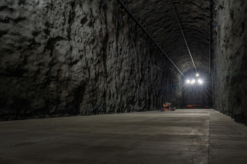 Caverna de 150 metros de altura e comprimento integra megaprojeto Dune — Foto: Ryan Postel/Fermilab