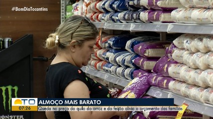 Queda no preço do arroz e feijão alivia orçamento de famílias no Tocantins