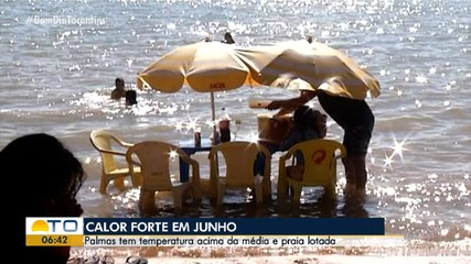Palmas tem temperatura acima da média e praias lotadas