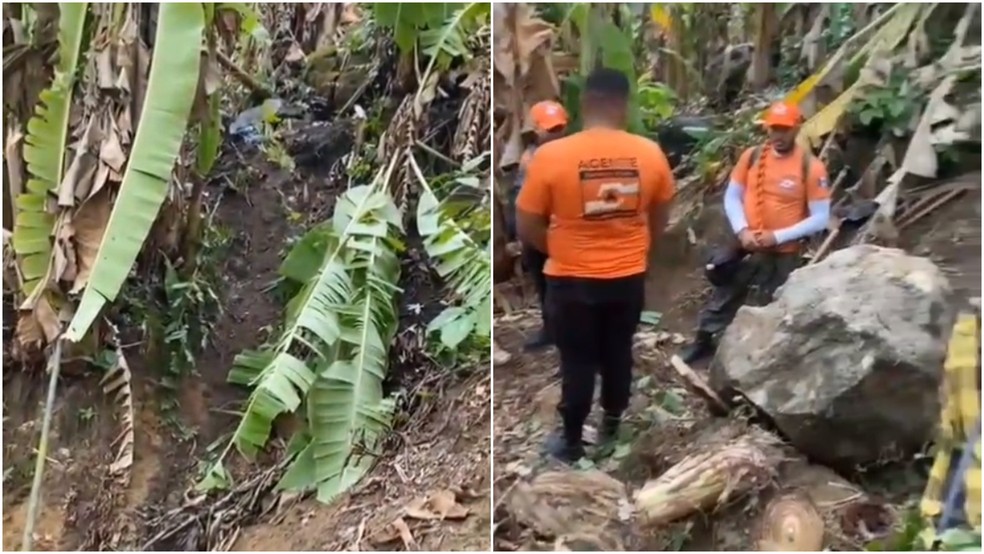 Deslizamento de rocha mata agricultor na cidade de Uruburetama, no Ceará — Foto: TV Verdes Mares/Reprodução