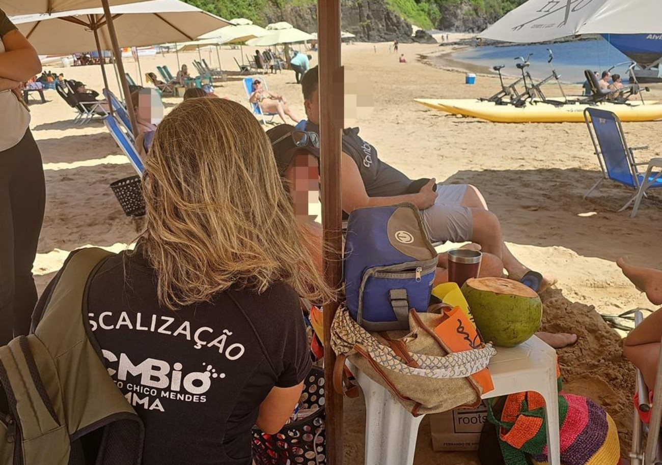 Turista é autuado em flagrante pelo ICMBio por ‘importunar’ tartaruga em Fernando de Noronha; VÍDEO