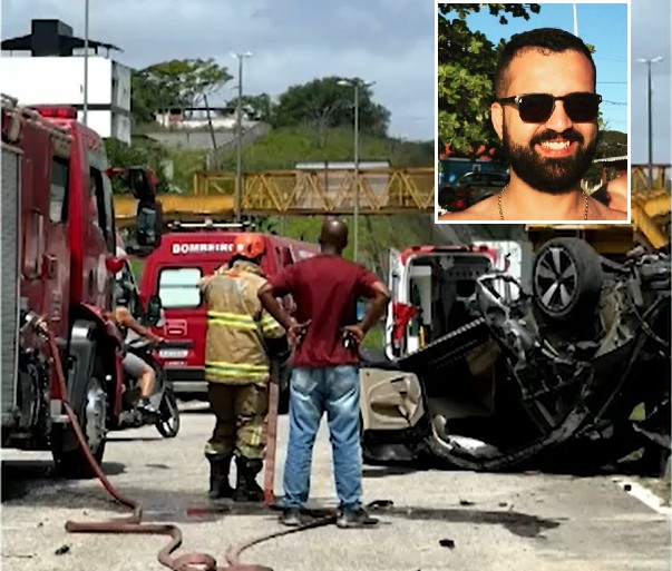 Homem morre e namorada fica em estado grave em acidente de carro na BR-101, em Rio Bonito, no RJ