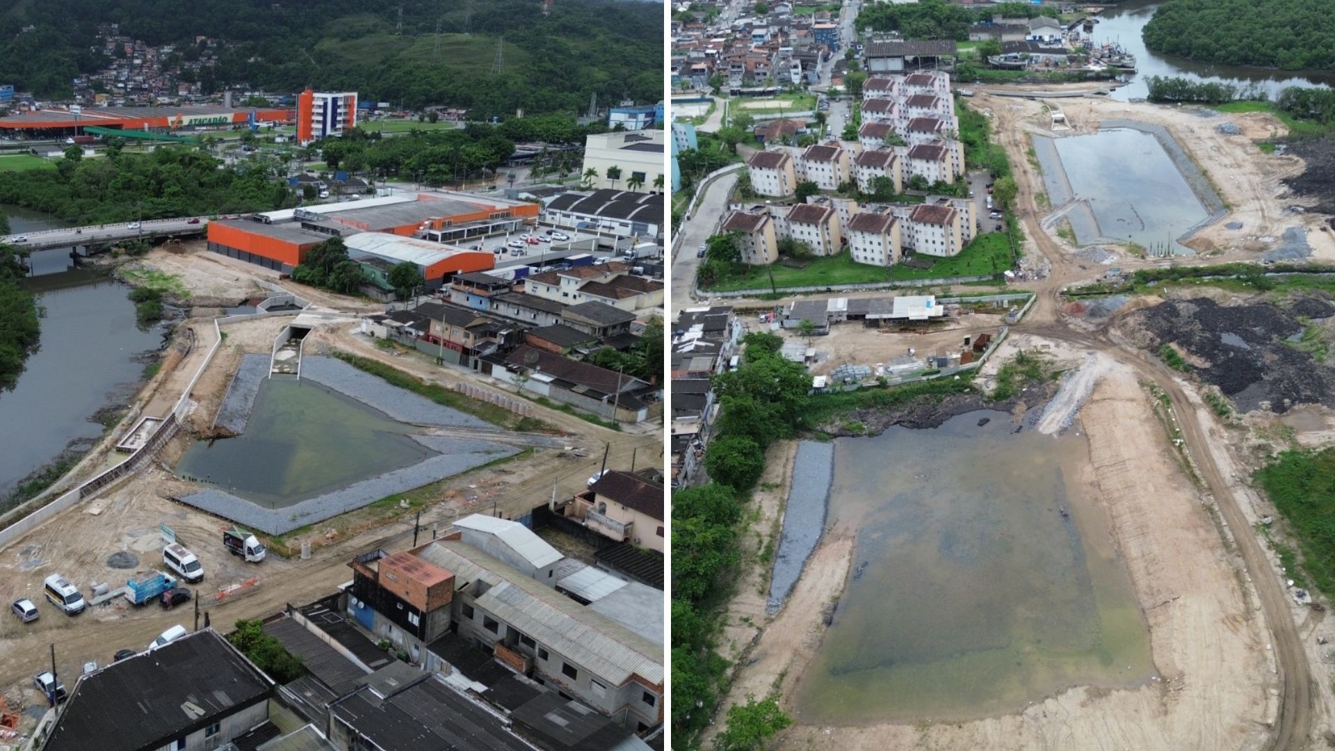 Obras de macrodrenagem em Guarujá, SP, ficam paradas por mais de um ano e são retomadas