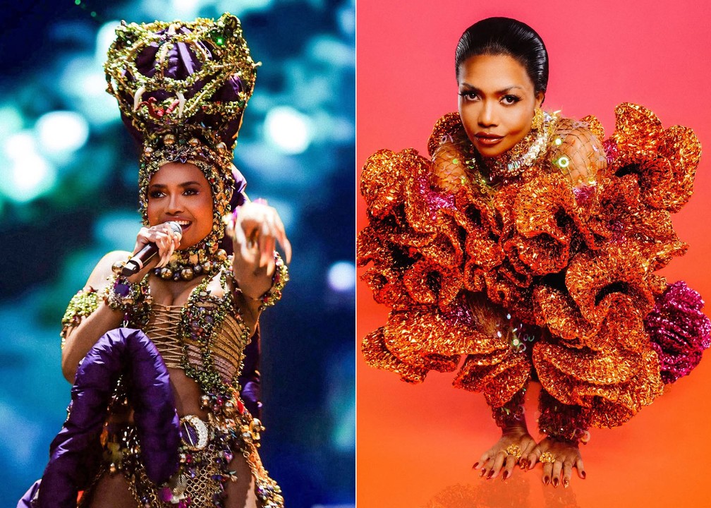 Os looks de Gaby Amarantos no The Town e no Amazônia Live — Foto: Reprodução/Instagram da cantora