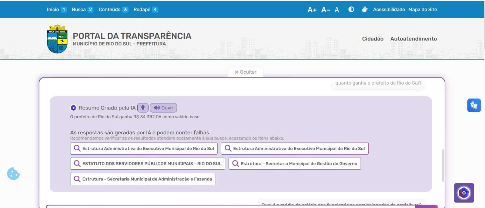 'Quanto ganha o prefeito?': SC tem 1ª cidade do Brasil com IA para busca no portal da transparência