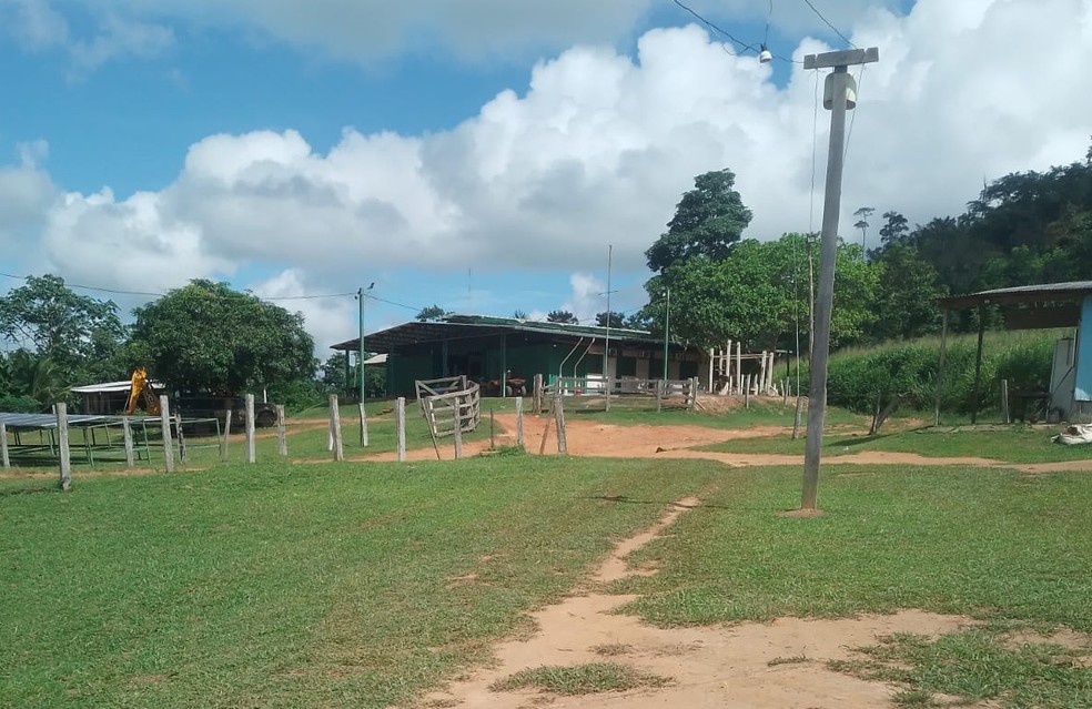 Base de agentes federais na TI Apyterewa, no Pará. — Foto: Reprodução
