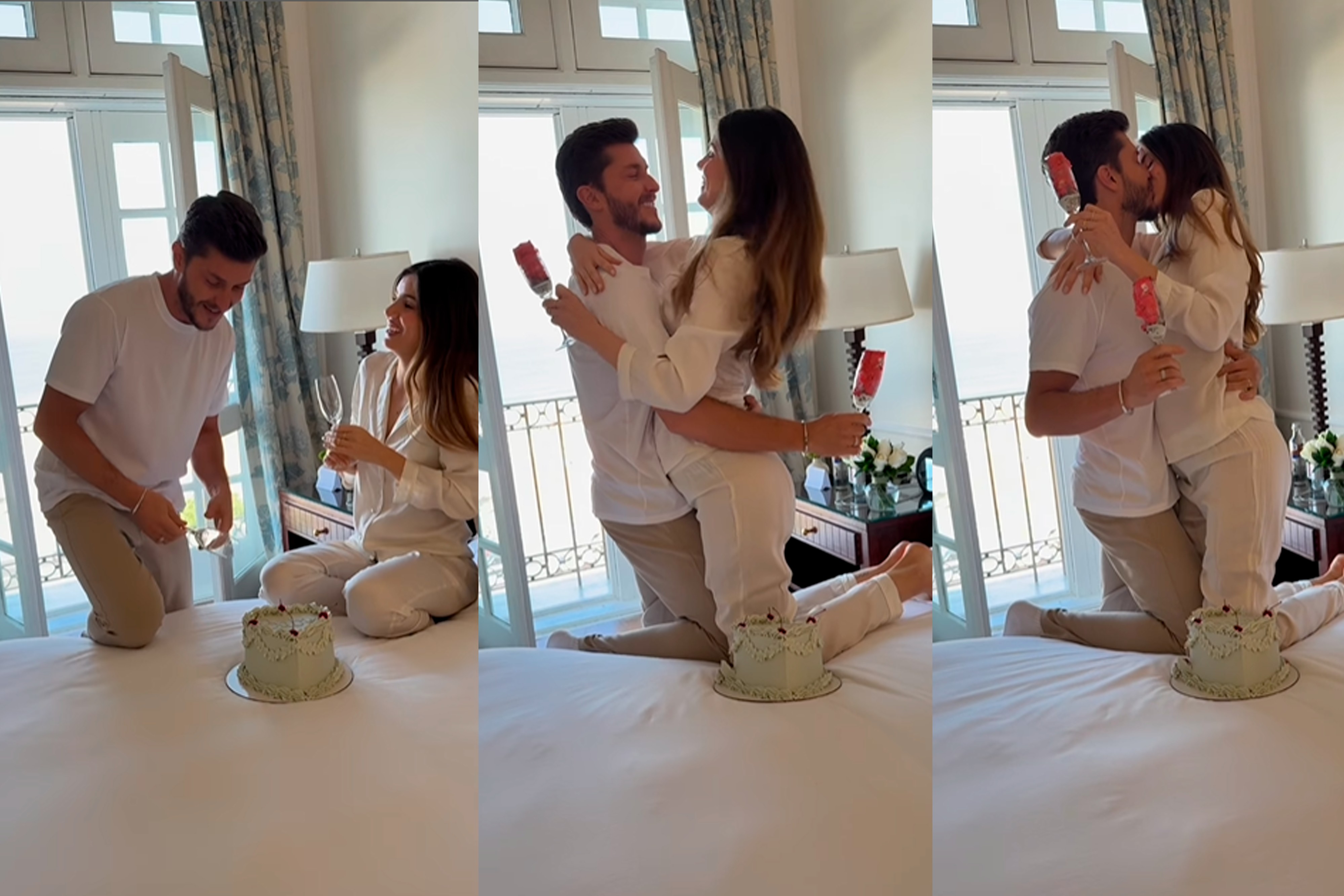 Camila Queiroz e Klebber Toledo anunciam que esperam uma menina