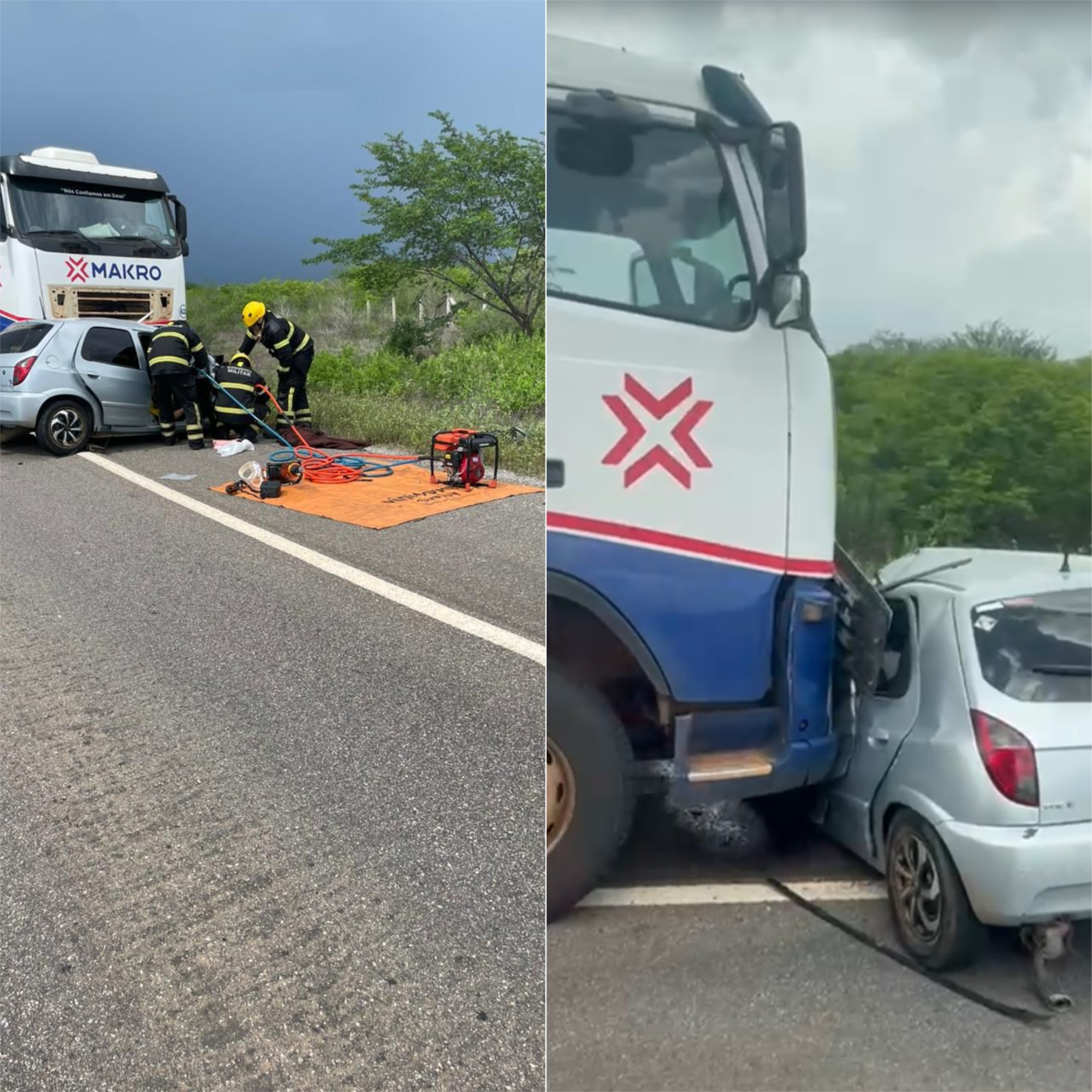 Três pessoas morrem em colisão entre caminhão e carro na BR-110 no RN