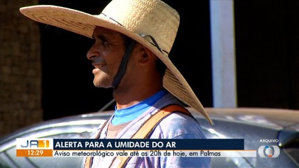 Palmas tem alerta do Inmet para baixa umidade o ar
