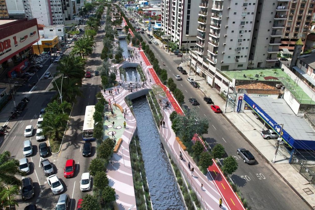 Nova Doca e Parque Linear, em Belém, COP 30. — Foto: Divulgação