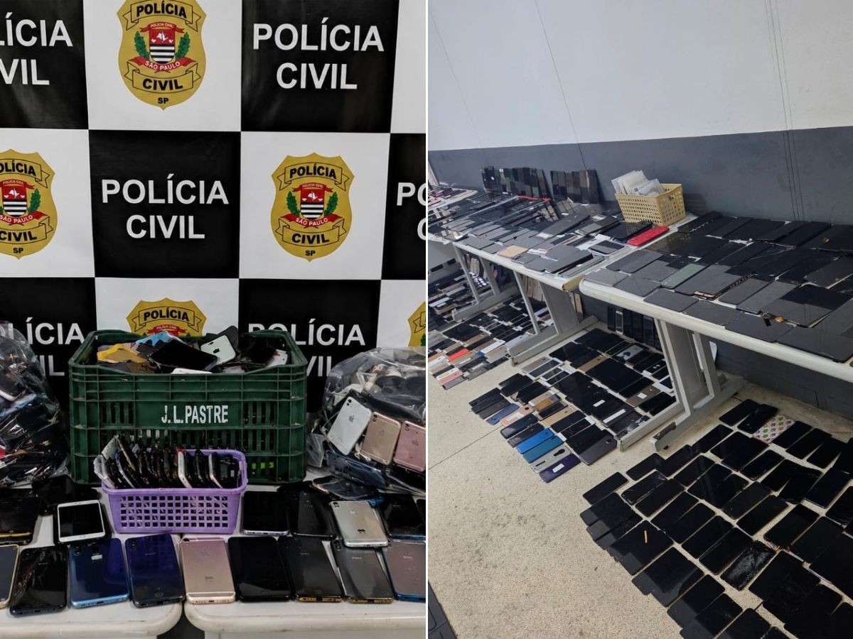 Polícia apreende cerca de 10 mil celulares em lojas na Baixada Santista; homem é preso