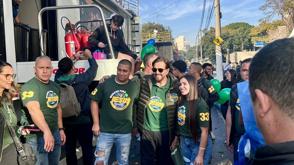 O apóstolo Estevam, da Igreja Renascer em Cristo, organizador da ‘Marcha para Jesus’ em SP — Foto: Letícia Dauer/g1