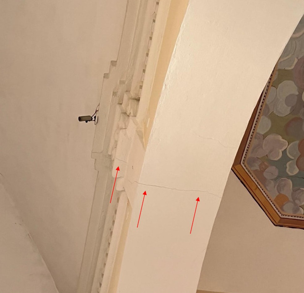 Igreja foi interditada devido problemas estruturais. — Foto: Paróquia Nossa Senhora da Conceição