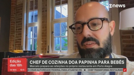 Chef de cozinha doa papinhas para bebês - Programa: Jornal GloboNews edição das 18h 
