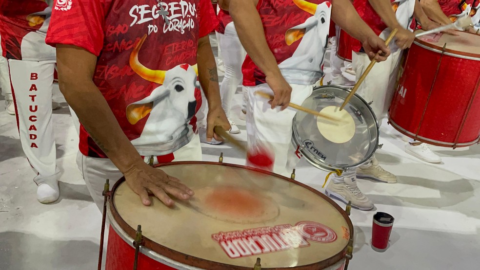 Garantido faz ensaio técnico aberto ao público no Bumbódromo para 57º Festival Folclórico de Parintins. — Foto: Patrick Marques/g1 AM