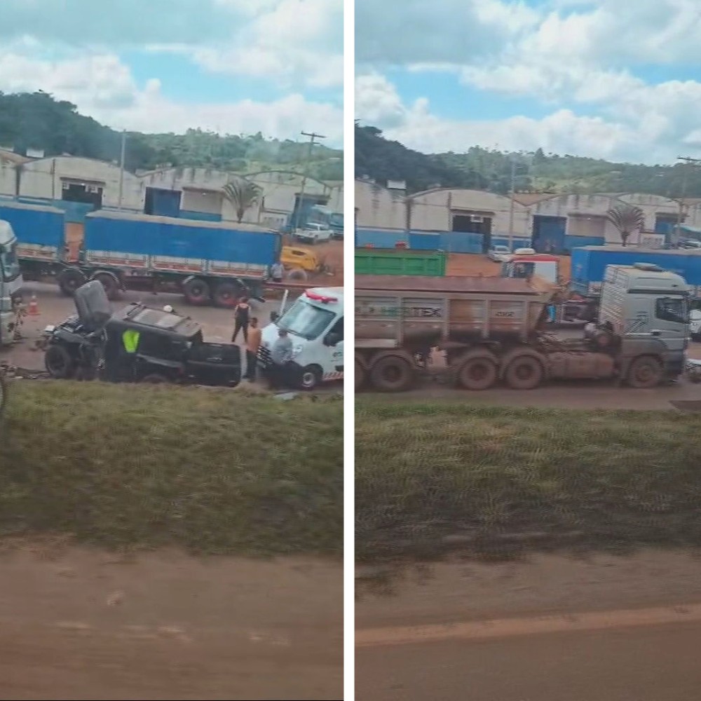 Motorista de carro morre em acidente com carreta na BR-040, em Congonhas