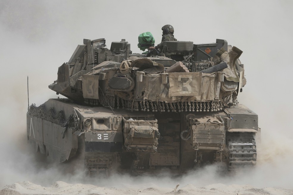 Tanque israelense na fronteira de Gaza
