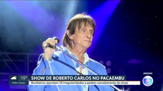 Bombeiros pedem cancelamento de show de Roberto Carlos nesta sexta (19) em SP - Programa: SP1 