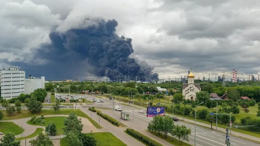Drones e m&iacute;sseis ucranianos t&ecirc;m atacado refinarias de petr&oacute;leo na R&uacute;ssia, incluindo unidades pr&oacute;ximas a Moscou &mdash; Foto: Reuters