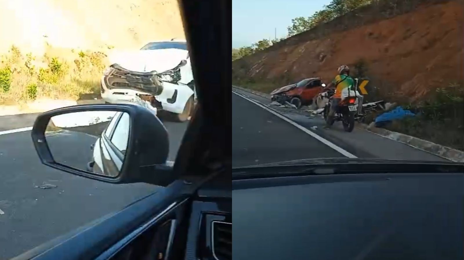 Carros colidem de frente na BR-156 em Ferreira Gomes, no Amapá