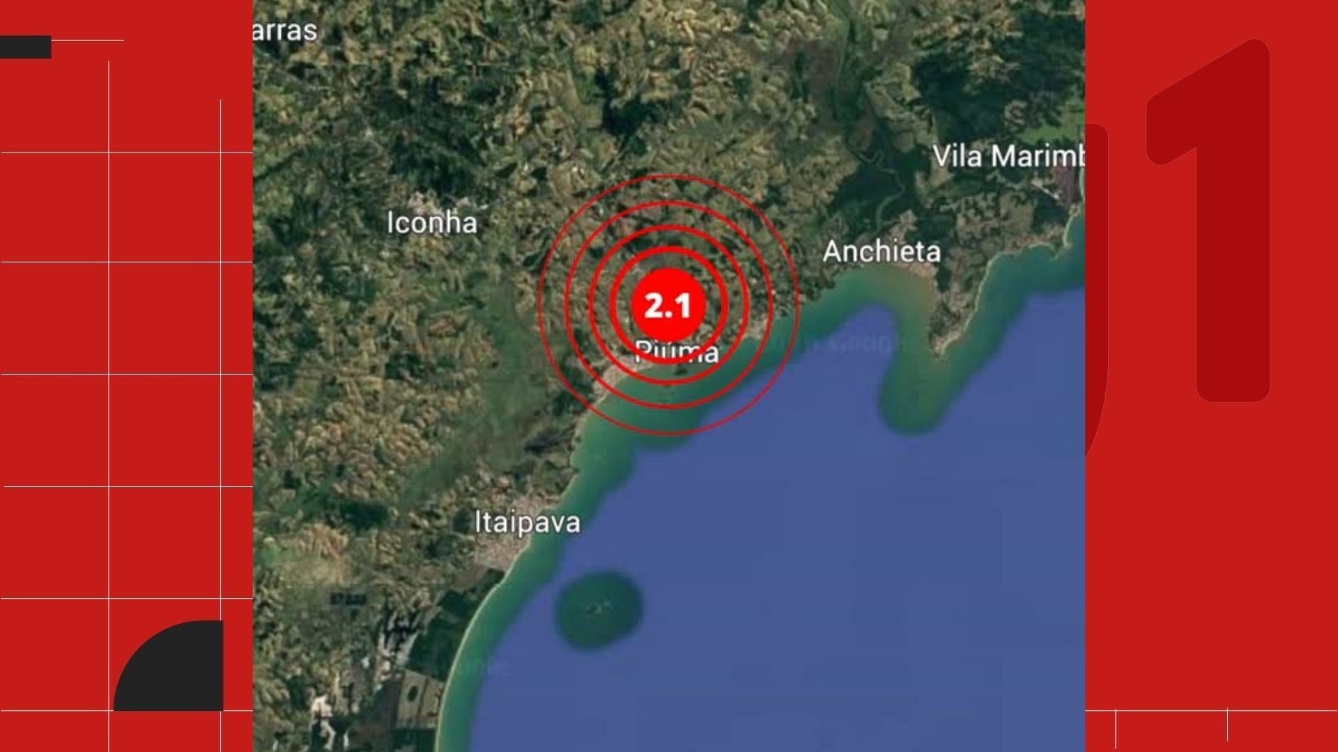 Tremor de terra de magnitude 2,1 é registrado no Sul do ES