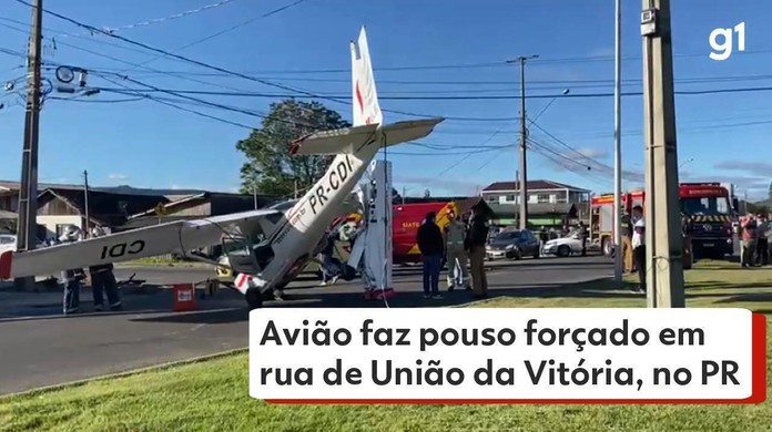 VÍDEO: avião monomotor faz pouso forçado em rua de União da Vitória, Campos Gerais e Sul