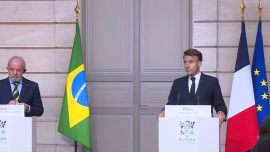 Em Paris, Lula faz pedido público a Macron: 'Abra seu coração para o acordo com o Mercosul'