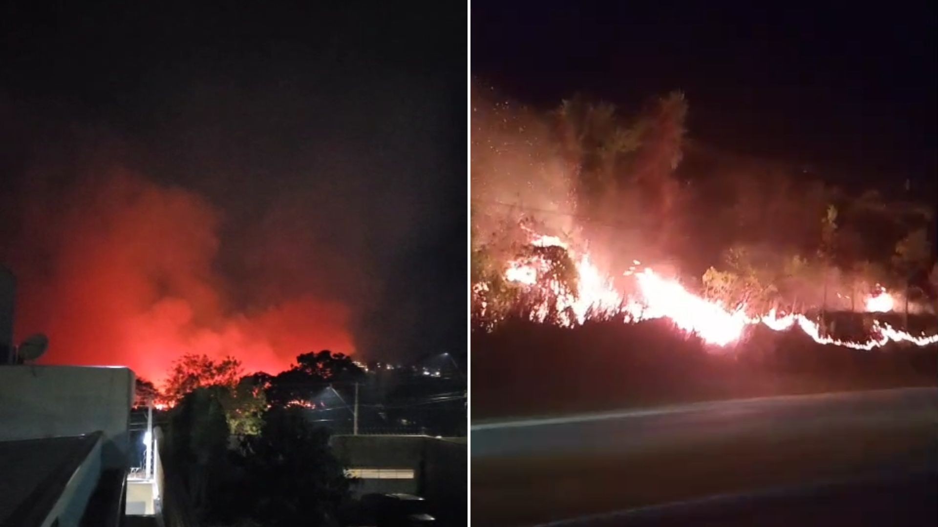 Incêndio de grandes proporções atinge área de mata e eucalipto em Agudos