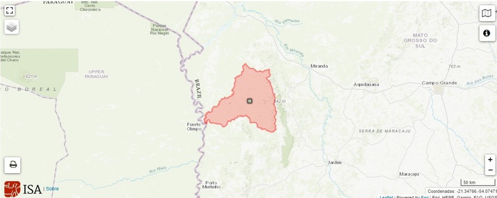 Área da Terra Indígena Kadiwéu, em Porto Murtinho, no Pantanal de Mato Grosso do Sul. — Foto: Reprodução