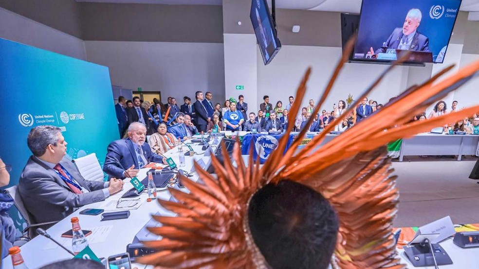 Lula diz que papel do Brasil na Opep+ será o de alertar os produtores de petróleo para o fim dos combustíveis fósseis — Foto: Presidência da República