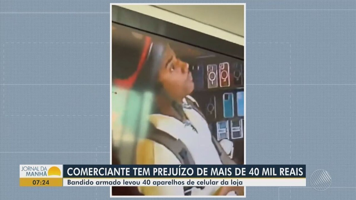 Comerciante relata prejuízo de mais de R$ 40 mil após ter 40 celulares roubados em loja de Salvador