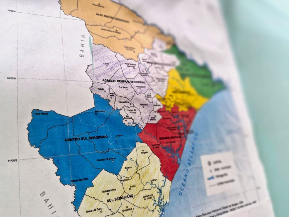 Mapa de Sergipe — Foto: g1 SE