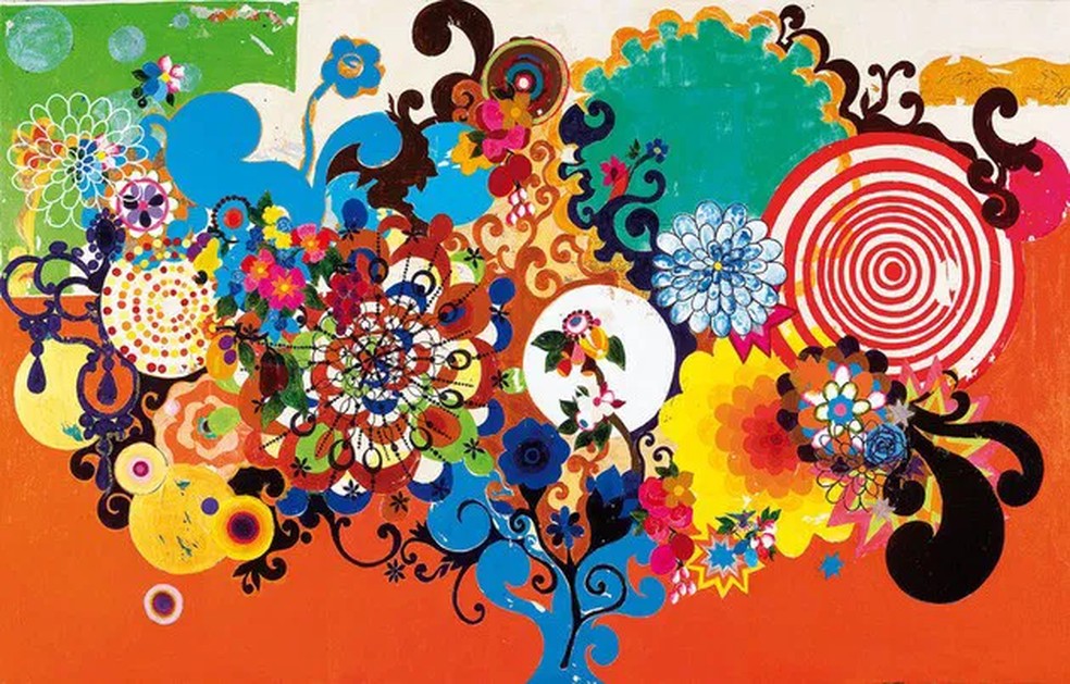 A obra O Mágico (2001), de Beatriz Milhazes, foi vendida por cerca de R$ 5,2 milhões em leilão — Foto: Divulgação