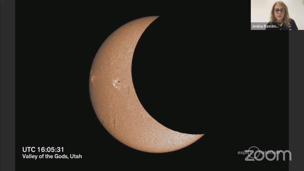 Registro do eclipse em Valley of the Gods, Utah, nos Estados Unidos — Foto: Reprodução/ON