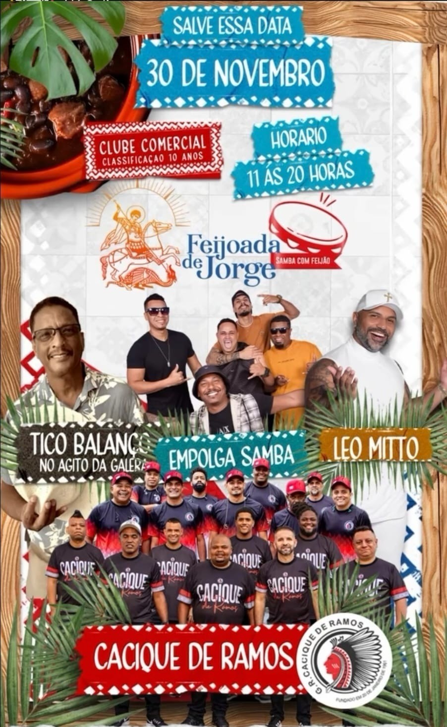 Saiba como comprar ingresso para a 'Feijoada de Jorge' em Volta Redonda