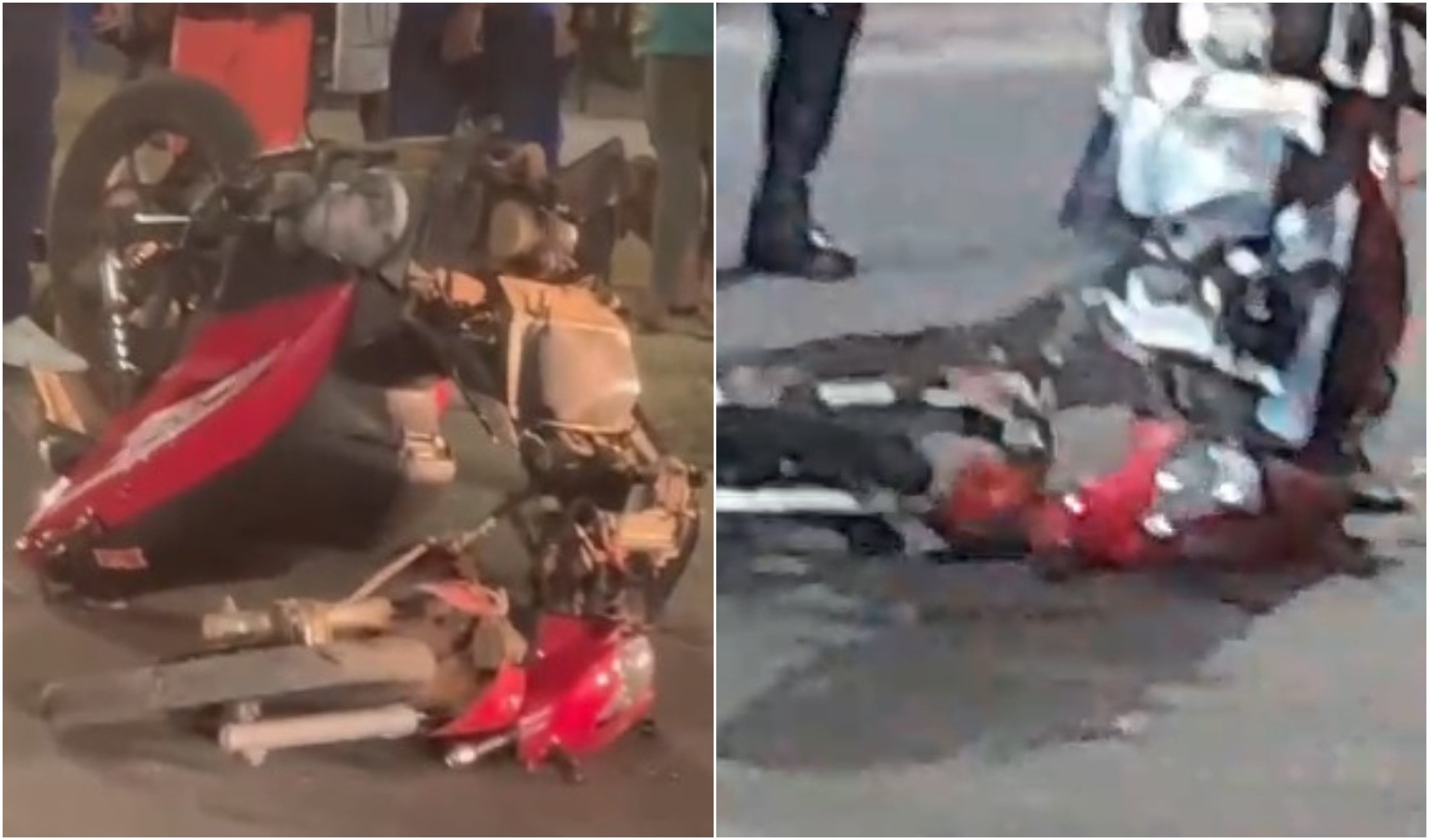 Moto se parte ao meio após batida com picape e jovem fica ferido em Boa Vista
