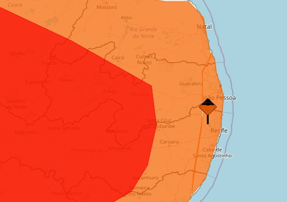 Inmet renova alertas de perigo de chuvas intensas para cidades da Paraíba